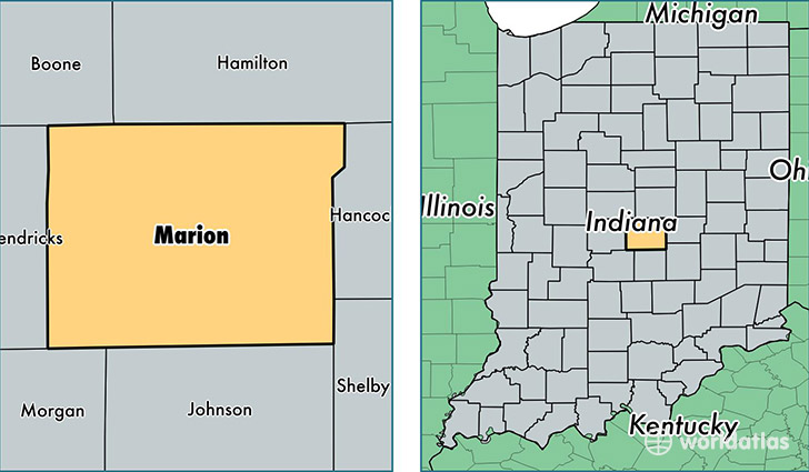 location of Marion county on a map