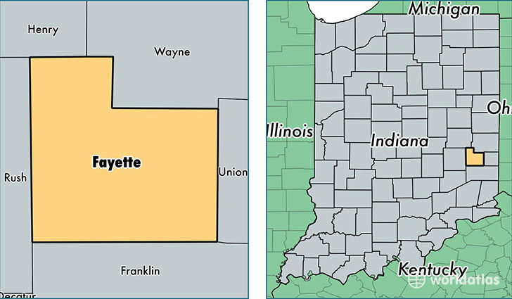 location of Fayette county on a map