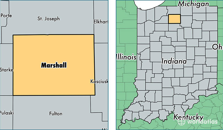 location of Marshall county on a map