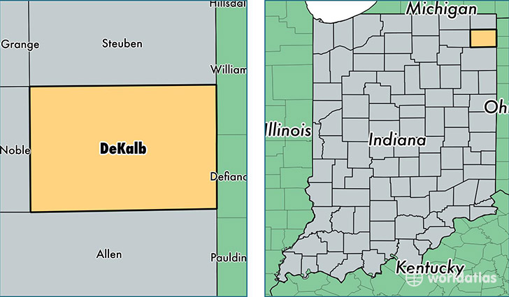 location of DeKalb county on a map