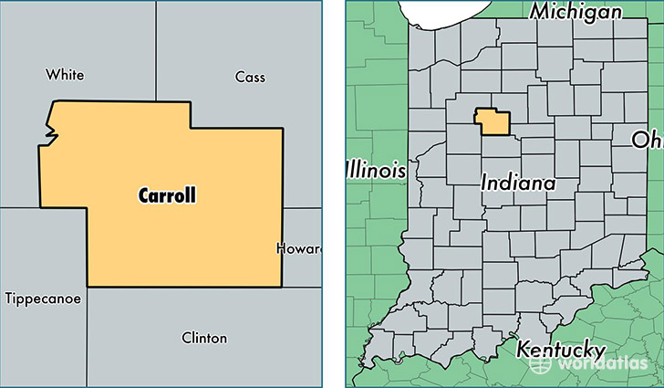 location of Carroll county on a map