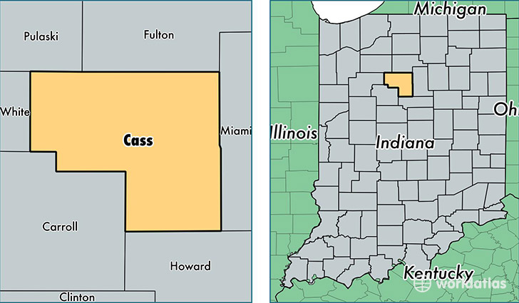 location of Cass county on a map