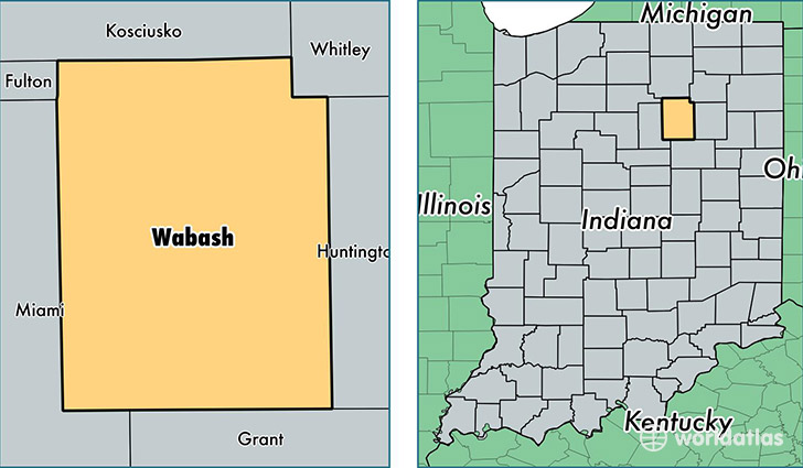 location of Wabash county on a map