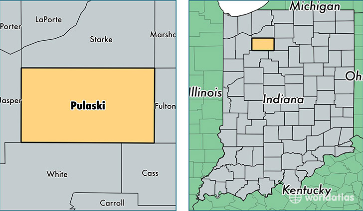 location of Pulaski county on a map