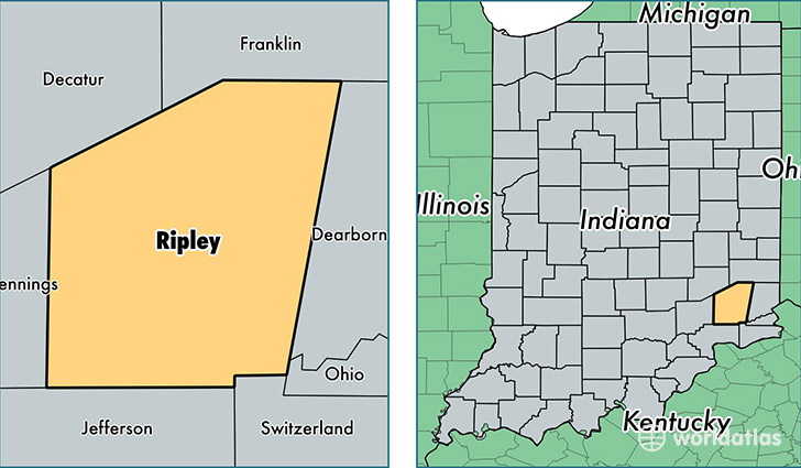 location of Ripley county on a map