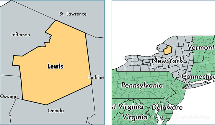 location of Lewis county on a map