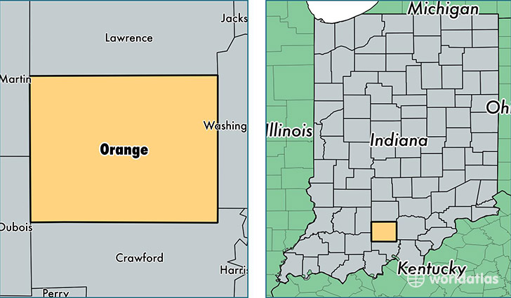 location of Orange county on a map