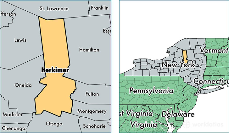 location of Herkimer county on a map