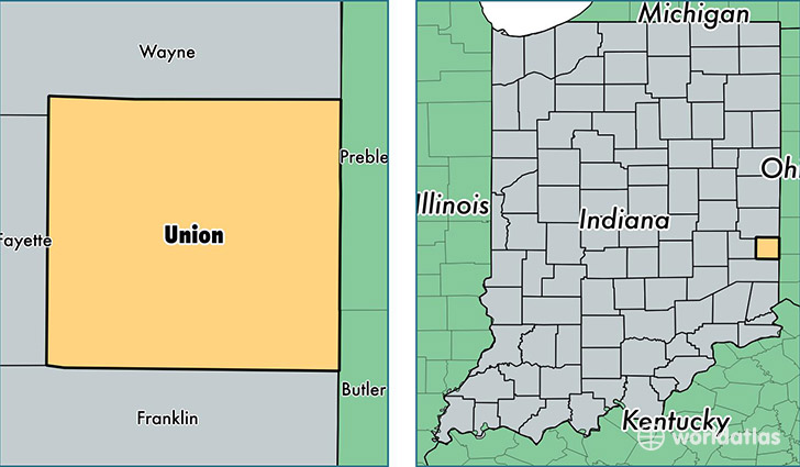 location of Union county on a map