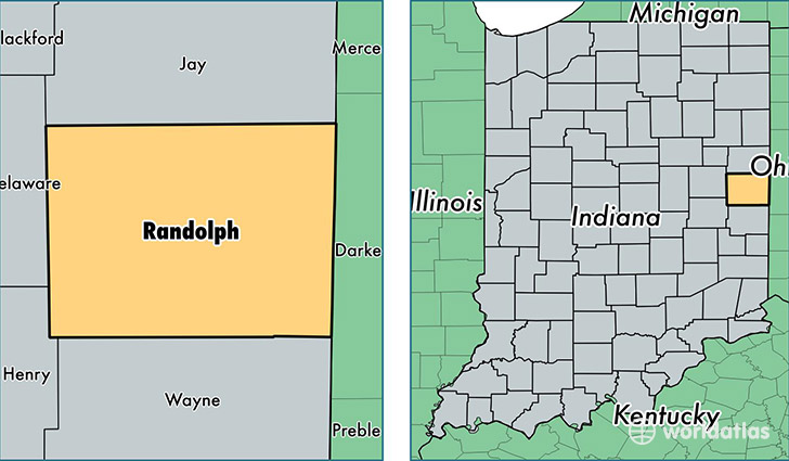 location of Randolph county on a map