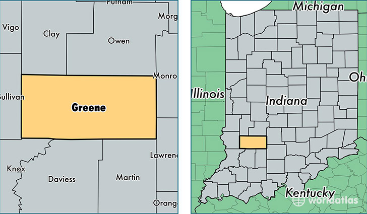 location of Greene county on a map