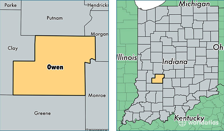 location of Owen county on a map