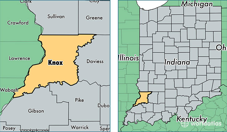 location of Knox county on a map