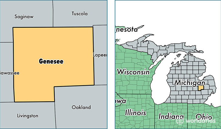 location of Genesee county on a map