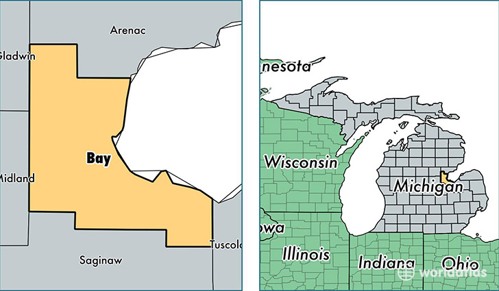 location of Bay county on a map