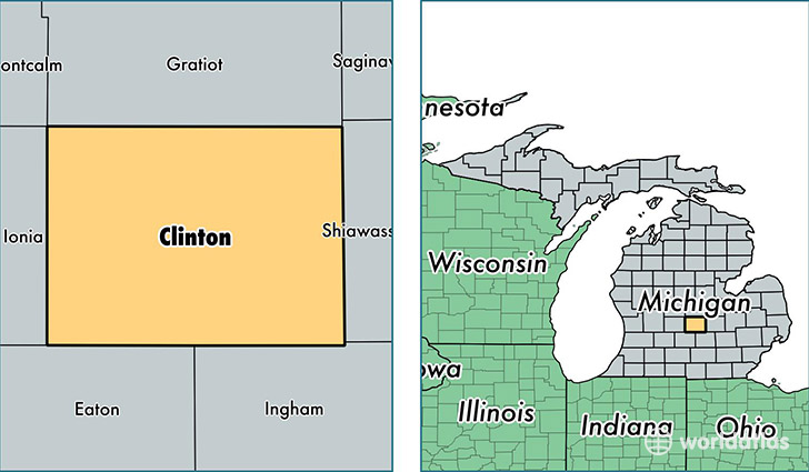 location of Clinton county on a map