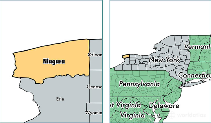 location of Niagara county on a map