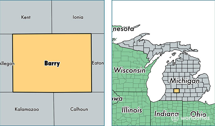 location of Barry county on a map