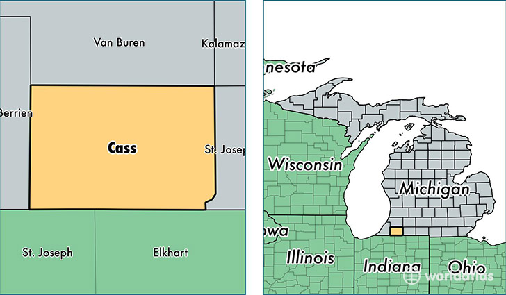 location of Cass county on a map