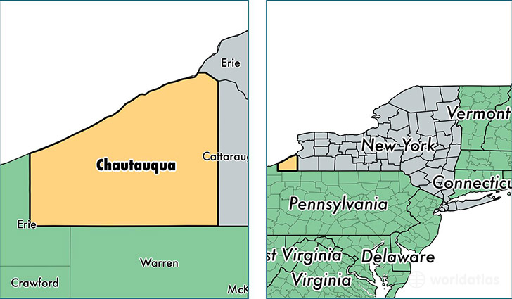 location of Chautauqua county on a map