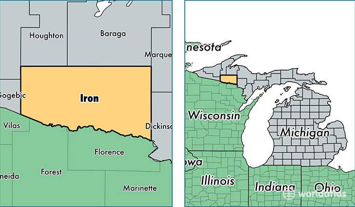 location of Iron county on a map