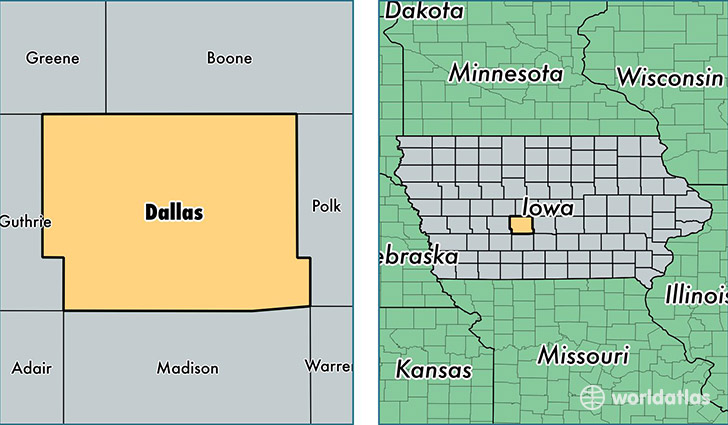 location of Dallas county on a map