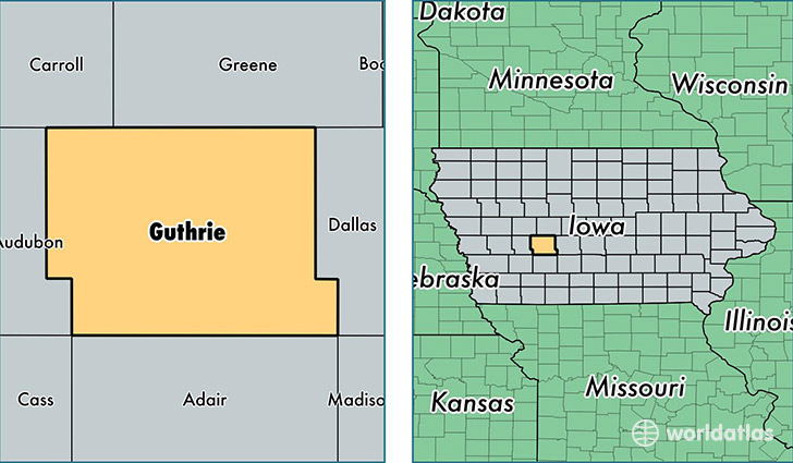 location of Guthrie county on a map