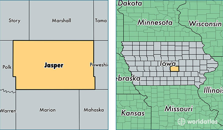 location of Jasper county on a map