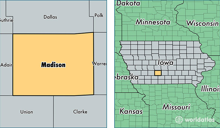 location of Madison county on a map