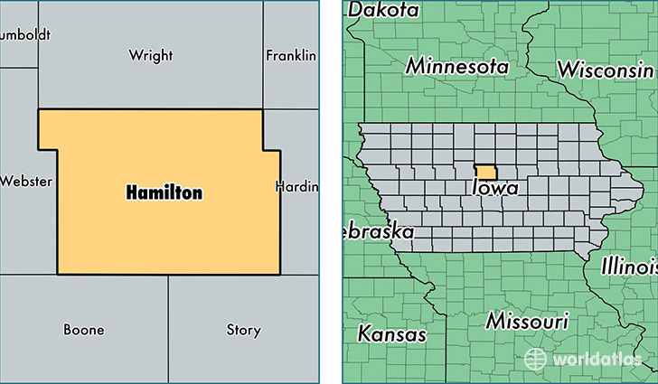 location of Hamilton county on a map