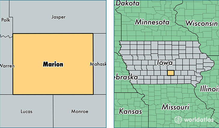 location of Marion county on a map