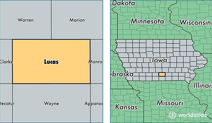 location of Lucas county on a map