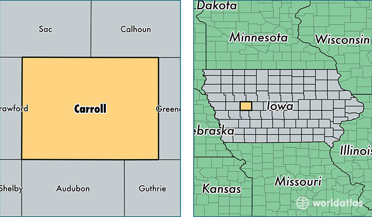 location of Carroll county on a map