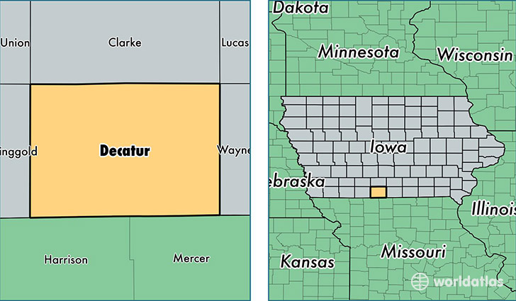 location of Decatur county on a map