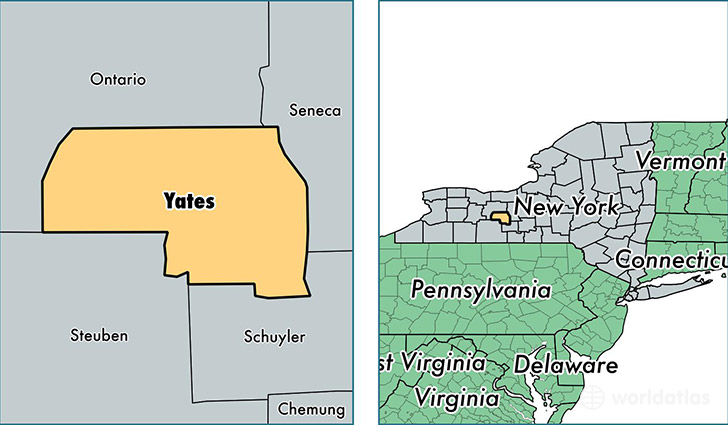 location of Yates county on a map
