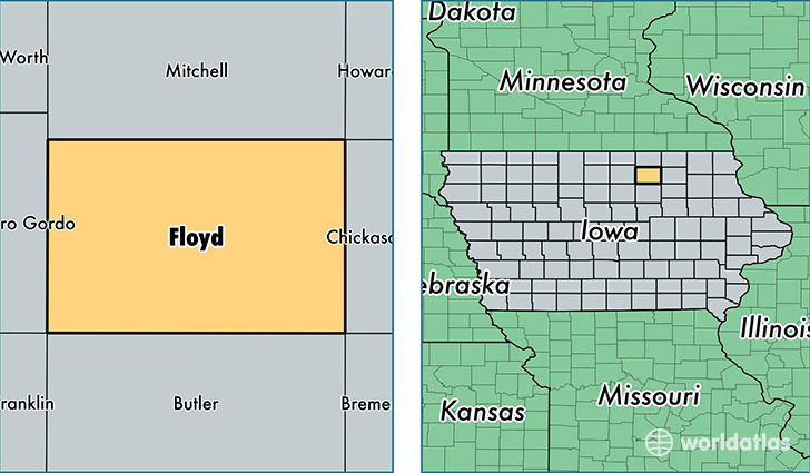 location of Floyd county on a map