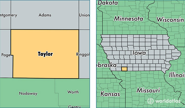 location of Taylor county on a map