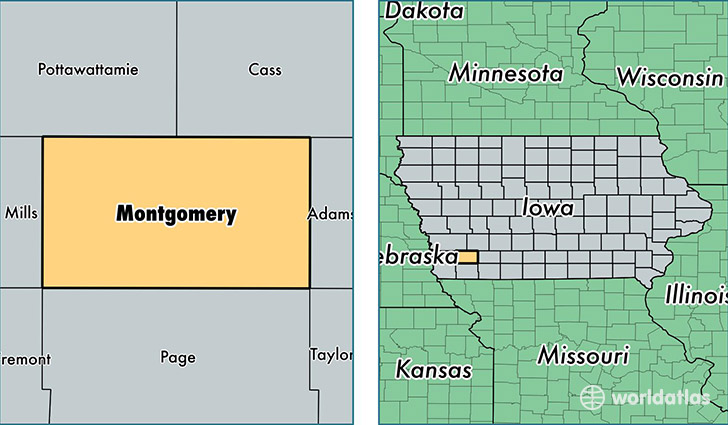 location of Montgomery county on a map