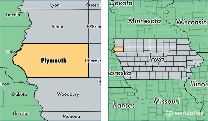 location of Plymouth county on a map