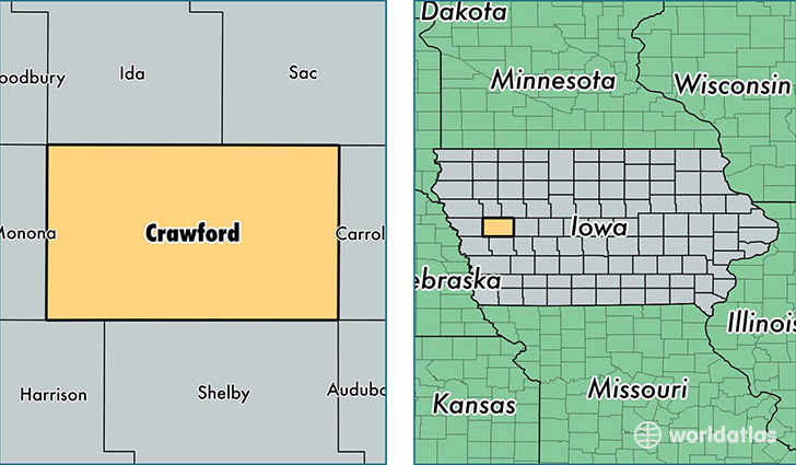location of Crawford county on a map