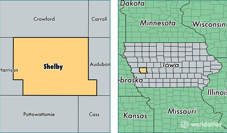 location of Shelby county on a map