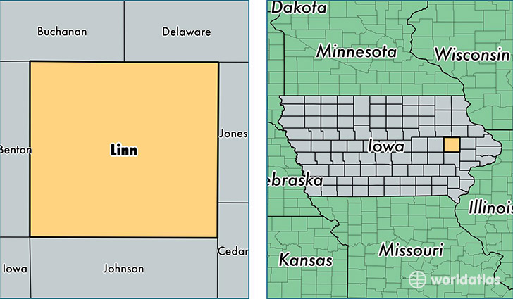 location of Linn county on a map