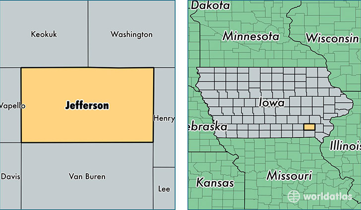 location of Jefferson county on a map