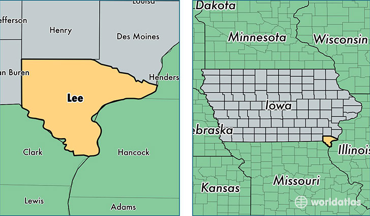 location of Lee county on a map