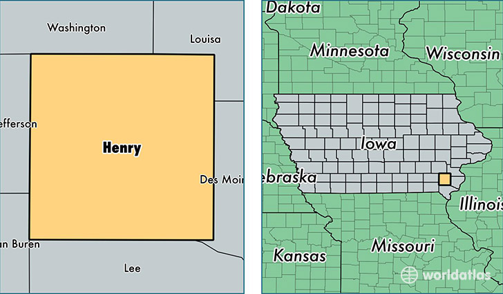 location of Henry county on a map