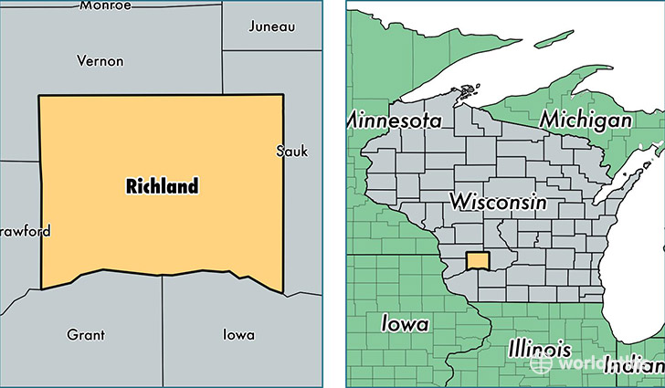 location of Richland county on a map