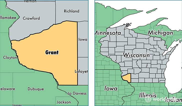 location of Grant county on a map