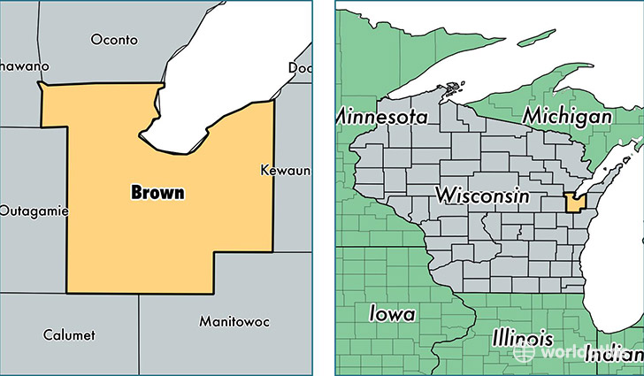 location of Brown county on a map