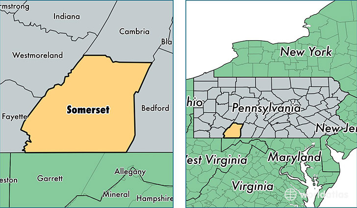 location of Somerset county on a map