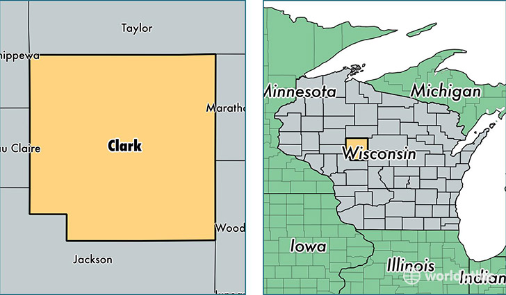 location of Clark county on a map